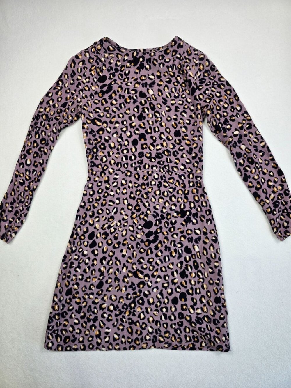 H&M Womens 2 Leopard Print Long Sleeve Dress